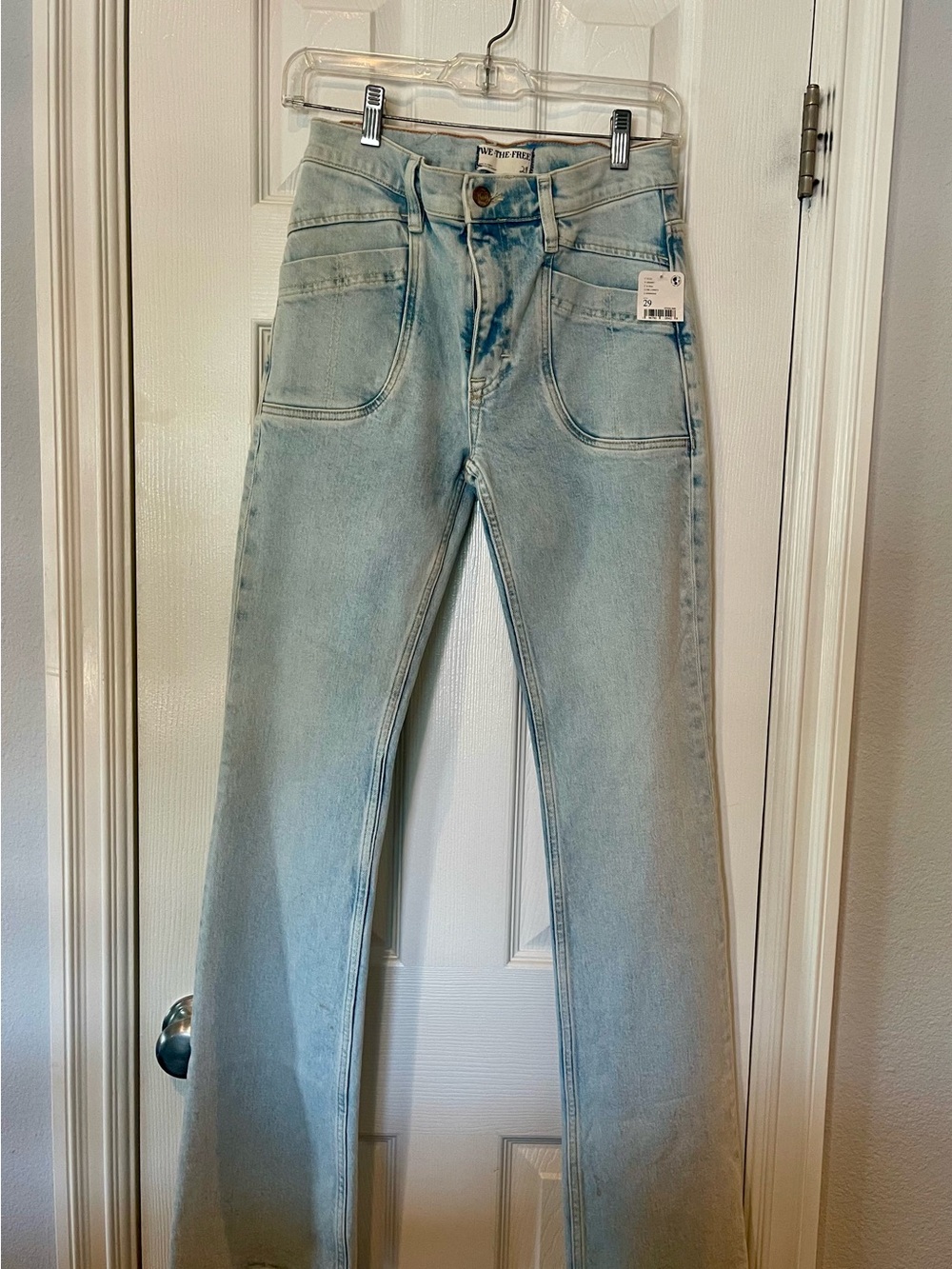 We The Free Acid-Wash Light Blue High-Rise Jeans